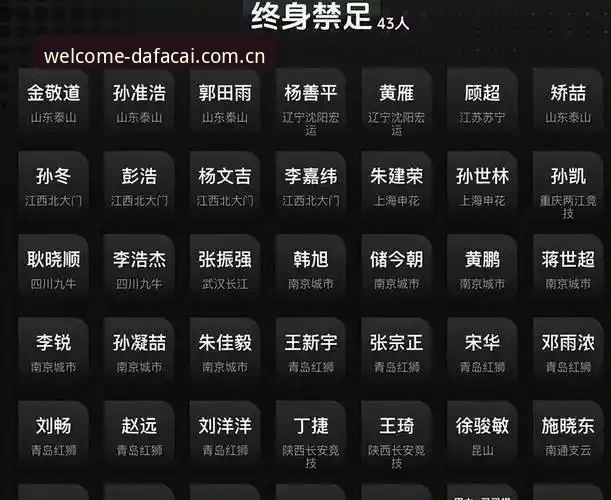 大发彩票官网登录通道 足协第三批禁足名单vs行业反腐风暴:从终身禁赛看体育彩票平台的安全底线